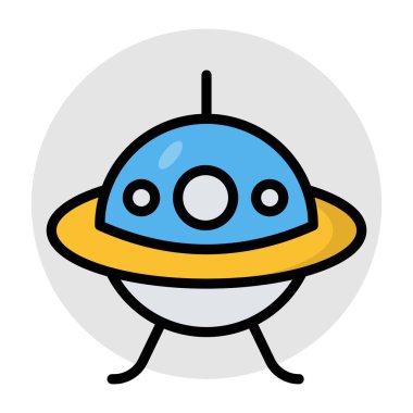 A flat design, icon of spacecraft