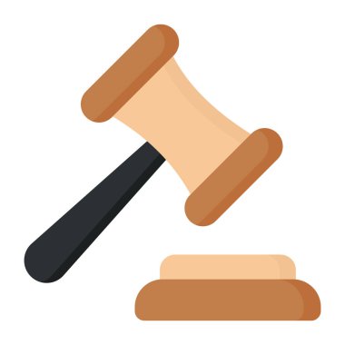Judge accessory icon, flat design of auction