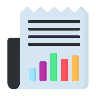 Flat design icon of business report
