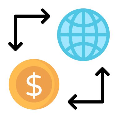 Trendy design of global dollar icon