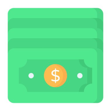 A flat design, icon of banknotes 