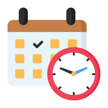 A flat design, icon of timetable 