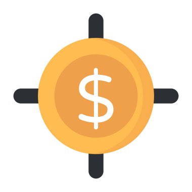 A flat design, icon of financial target 