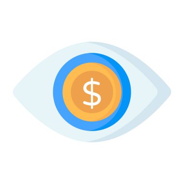 Editable flat design of dollar eye icon