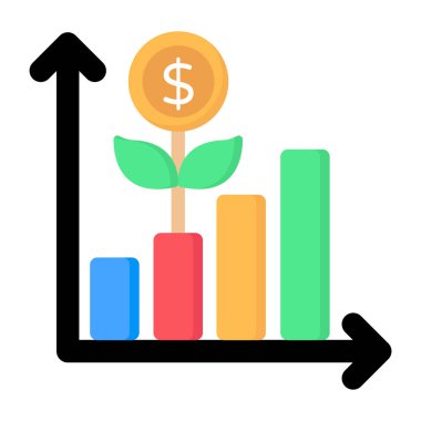 Trendy vector design of investment growth chart 