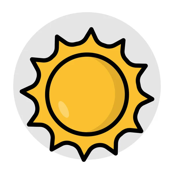 Diseño Plano Icono Del Sol — Vector de stock