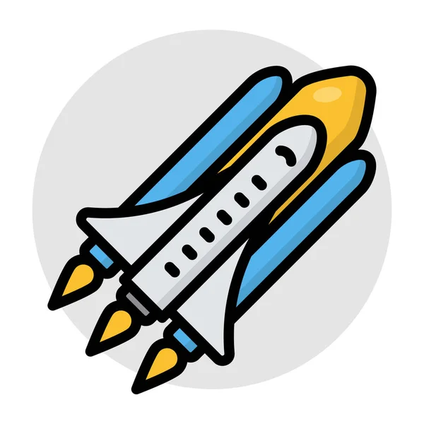 Flat Design Icon Spaceship — Stock Vector