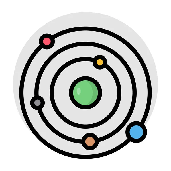 Flat Design Icon Planet Orbits — Stock Vector