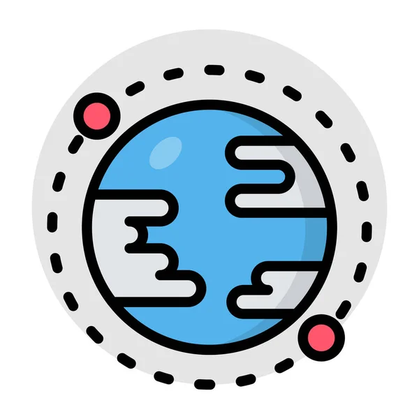 Flat Design Icon Earth Orbit — Vetor de Stock