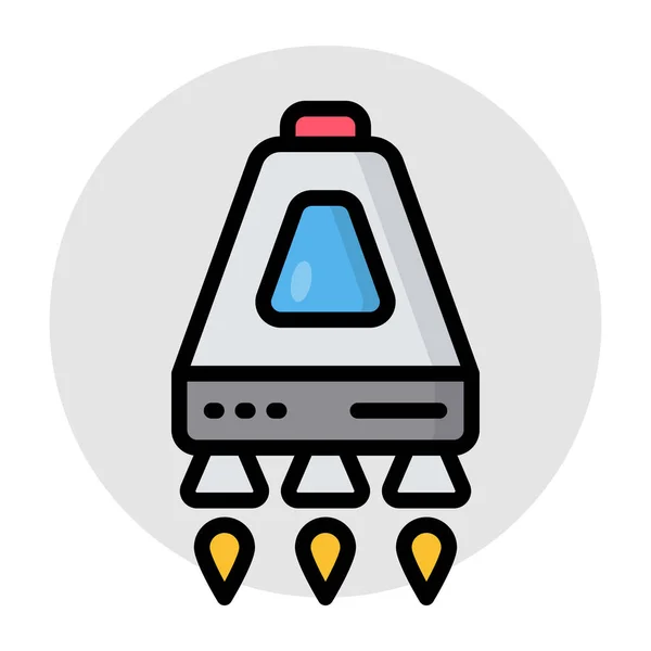 Flat Design Icon Rocket — Vetor de Stock