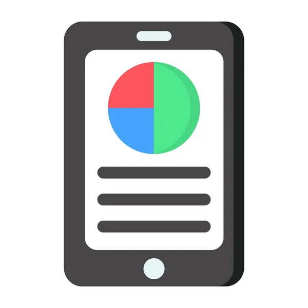 Διάγραμμα Πίτας Στο Εσωτερικό Smartphone Επίπεδη Σχεδίαση Των Κινητών Analytics — Διανυσματικό Αρχείο