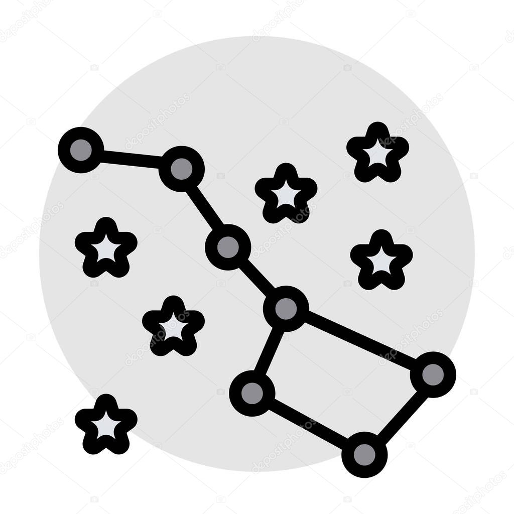 A flat design, icon of constellation