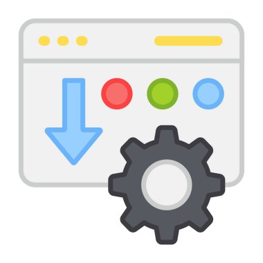 Düz dizayn, web ayarı simgesi