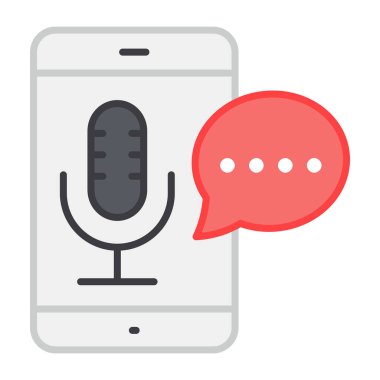 Düz tasarım, mobil ses iletisinin simgesi