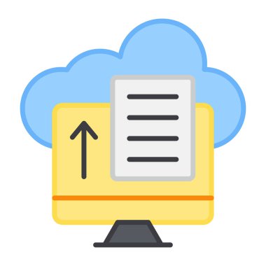 Düz dizayn, dosya yükleme simgesi