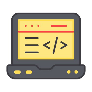 Düz dizayn, web programlama simgesi