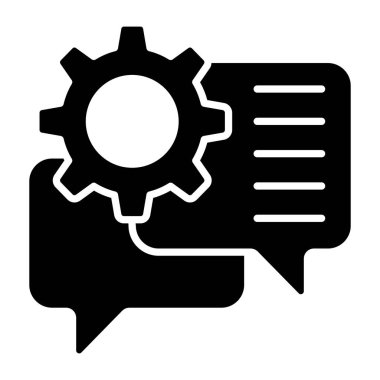 Bir kabartma tasarımı, sohbet ayarlarının simgesi