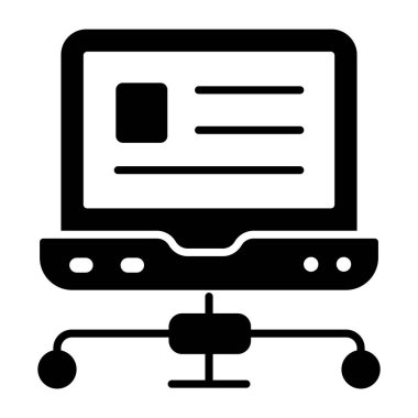 Bir glyph tasarımı, dizüstü bilgisayar ağının simgesi