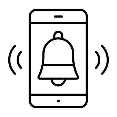 Bir doğrusal tasarım, mobil alarm simgesi