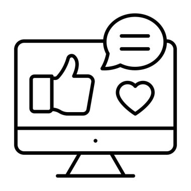 Bir doğrusal tasarım, çevrimiçi geribildirim simgesi