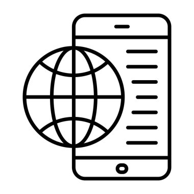 Bir doğrusal tasarım, mobil tarayıcının simgesi