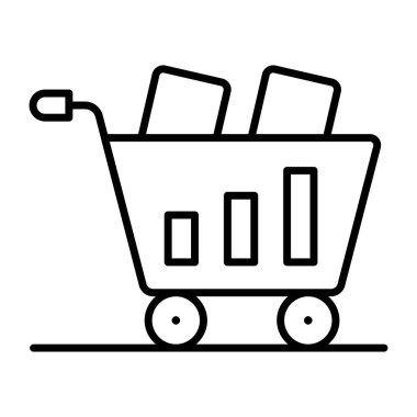 Doğrusal tasarım, alışveriş arabasının simgesi