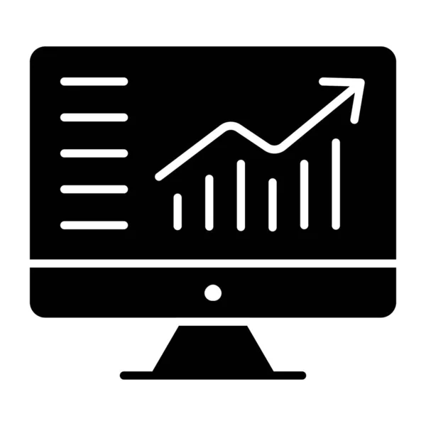 Design Glifo Icona Dell Analisi Dei Dati Online — Vettoriale Stock