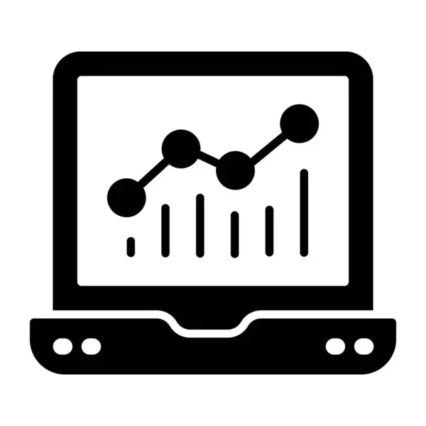 Design Glifo Icona Delle Statistiche Online — Vettoriale Stock