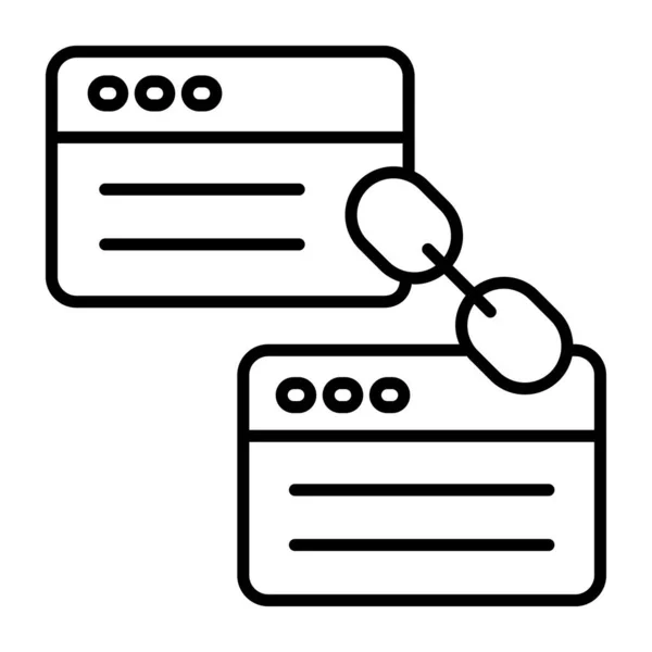 Diseño Lineal Icono Del Sitio Web Enlazado — Vector de stock