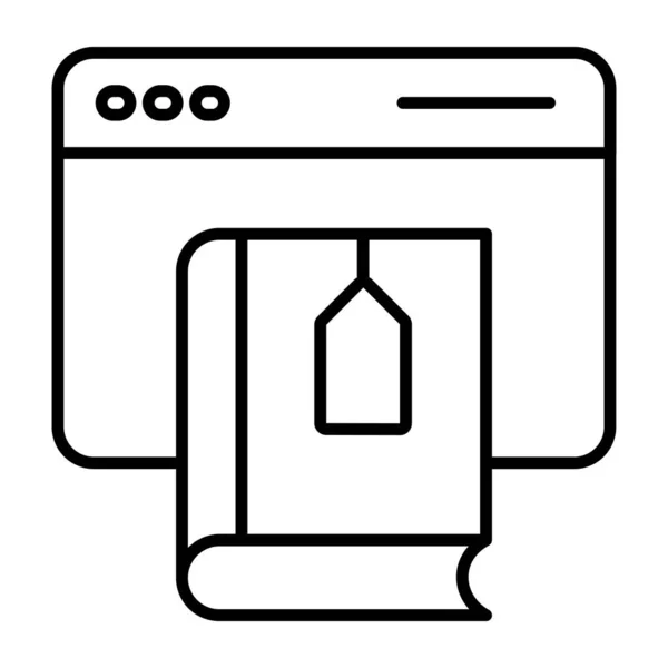 Линейный Дизайн Иконка Закладки Сайта — стоковый вектор