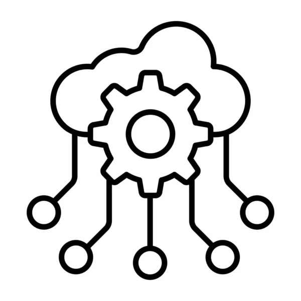 Een Lineair Ontwerp Icoon Van Cloudnetwerkbeheer — Stockvector