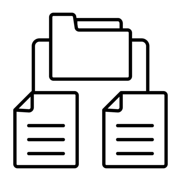 Desain Linier Dari Jaringan Folder - Stok Vektor