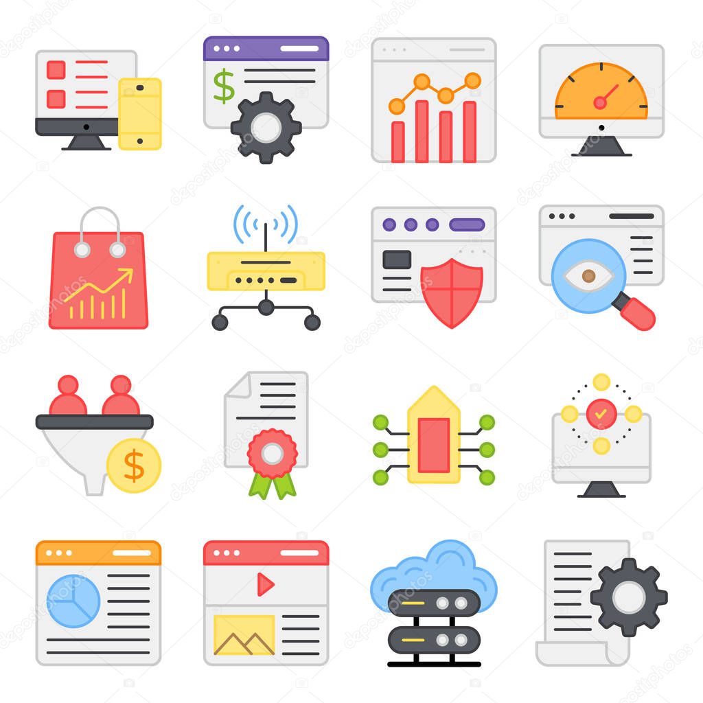 Pack of Money Management Flat Icons