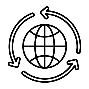 Bir doğrusal tasarım, küresel geri dönüşümün simgesi