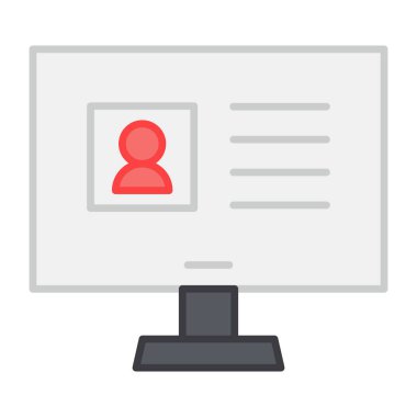 Düz tasarım, çevrimiçi profil simgesi