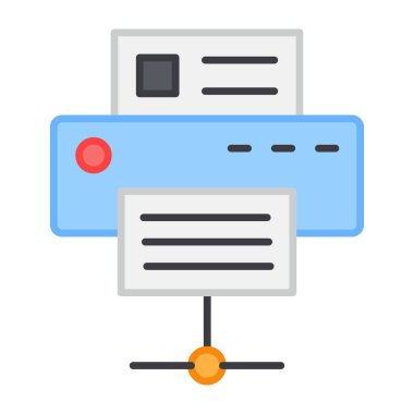 Düz tasarım, ağ yazıcısının simgesi