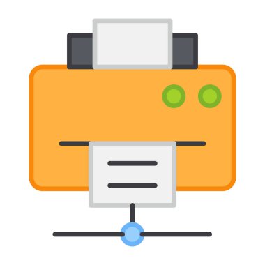 Düz tasarım, ağ yazıcısının simgesi