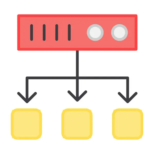一个平面设计 服务器网络图标 — 图库矢量图片