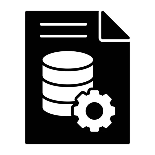 Flat Design Icon Database Document — Stock Vector
