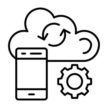 Düz dizayn, gezici bulut ayarı simgesi