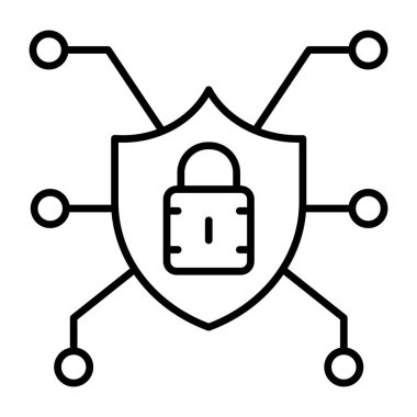 Düz dizayn, güvenli ağın simgesi