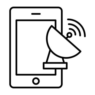 Düz dizayn, mobil uydu simgesi