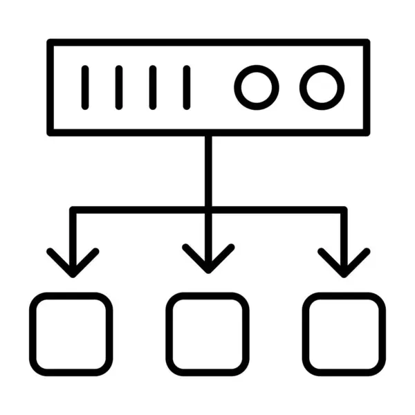 Płaska Konstrukcja Ikona Sieci Serwerowej — Wektor stockowy