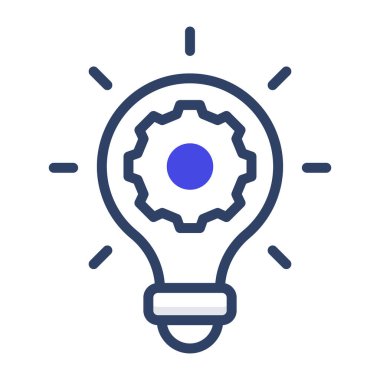 Ampulün içindeki vites, fikir üretiminin simgesi.