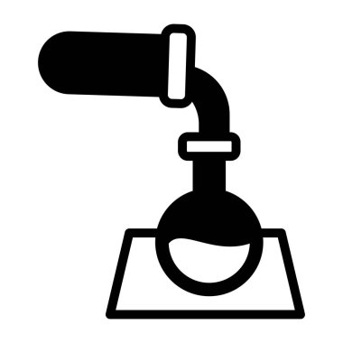 Test tüpüne bağlı şişe, laboratuvar deneyinin katı tasarımı