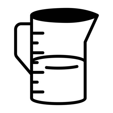 Kimyasal ölçümlerin modaya uygun katı simgesi, laboratuvar deney şişesi