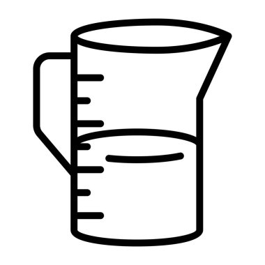 Kimyasal ölçümlerin modaya uygun doğrusal simgesi, laboratuvar deney şişesi