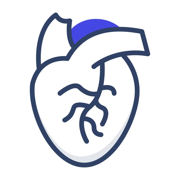 Human Body Internal Organ Flat Design Icon Heart — Διανυσματικό Αρχείο