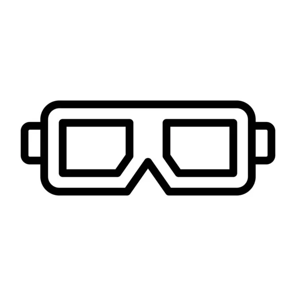 Editable Linear Design Icon Goggles Eyewear Accessory — Stock Vector