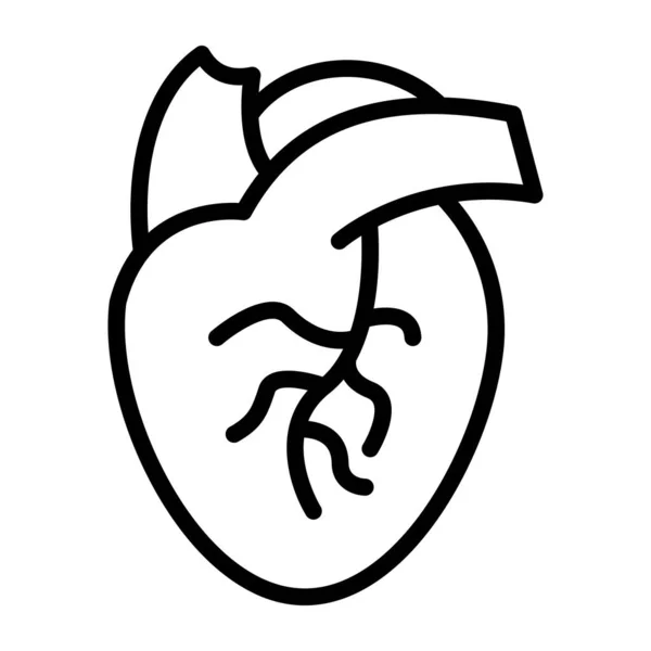 Human Body Internal Organ Linear Design Icon Heart — Διανυσματικό Αρχείο